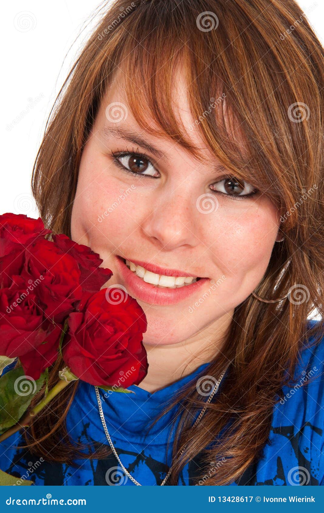 Beautiful Girl with Flowers Stock Image Image of female, young 13428617