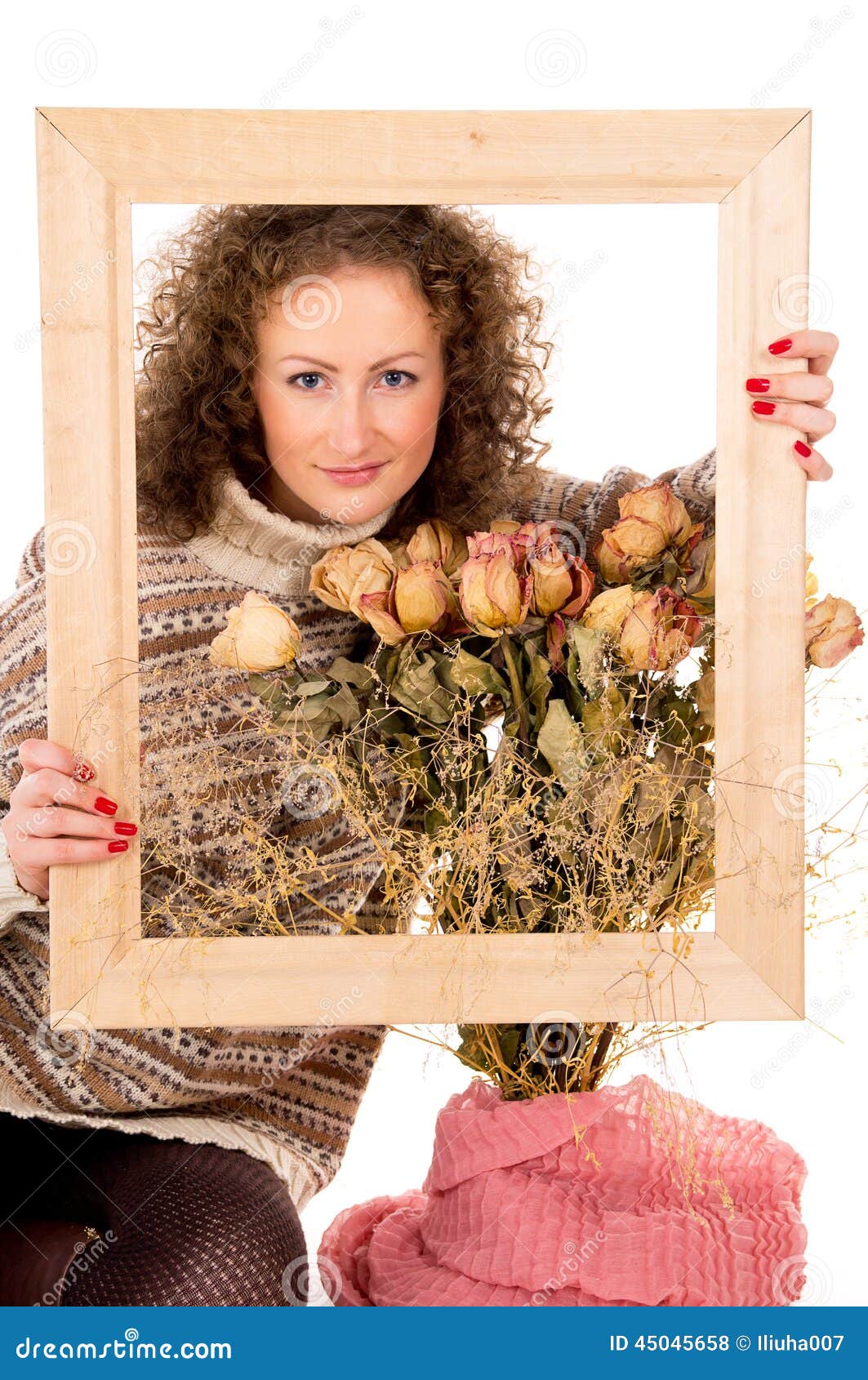 Beautiful girl with frame stock photo. Image of lady 45045658