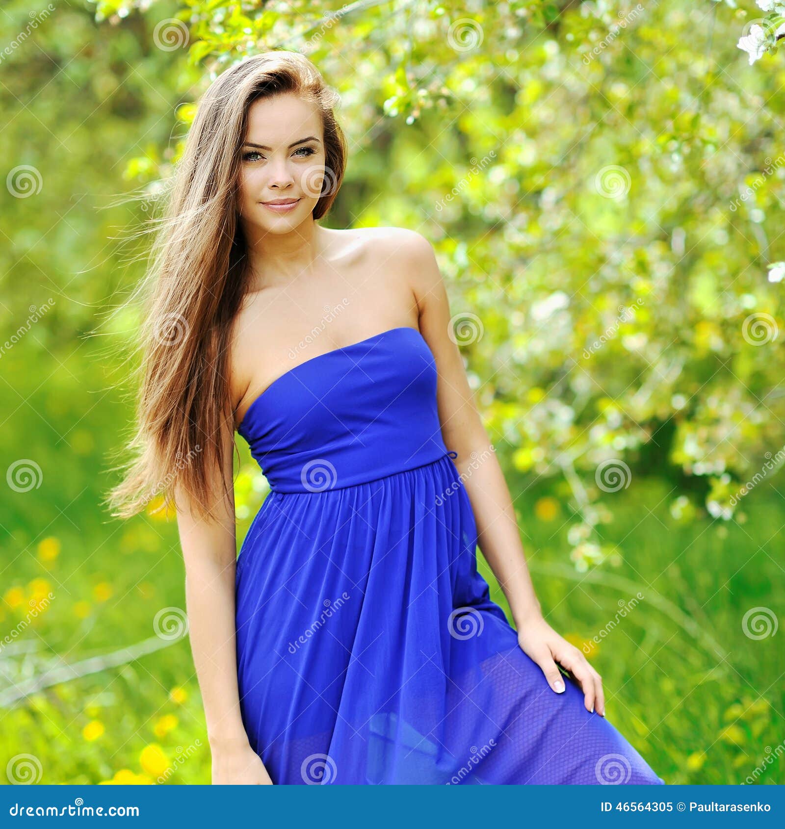 Beautiful Girl in the Garden on a Sunny Day Stock Image - Image of lady ...