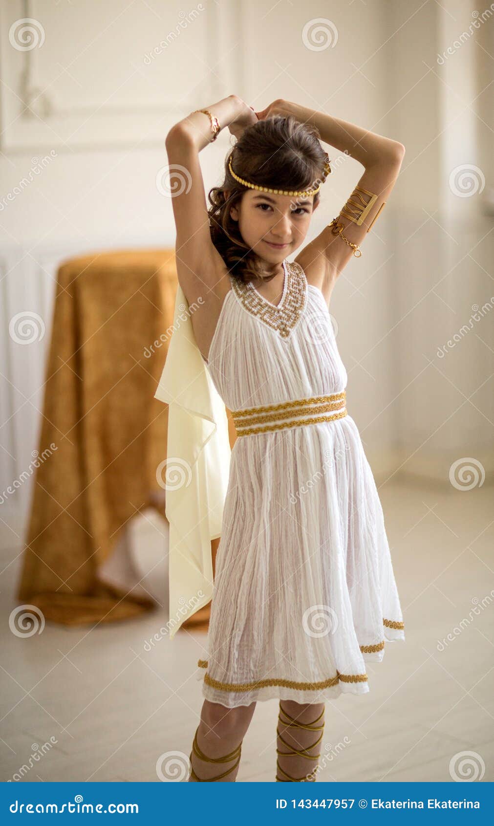 Beautiful Girl in Greek Dress Stock ...