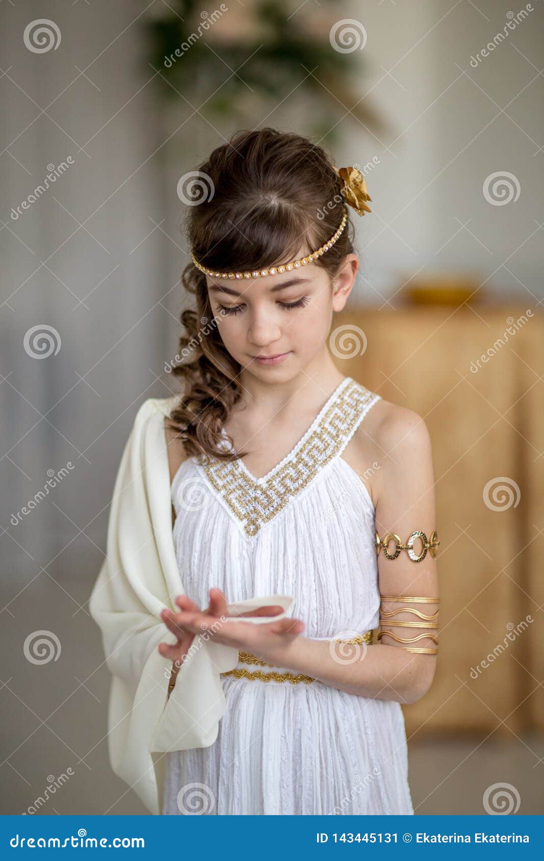 Beautiful Girl in Greek Dress Stock Image - Image of girls, greece:  143445131
