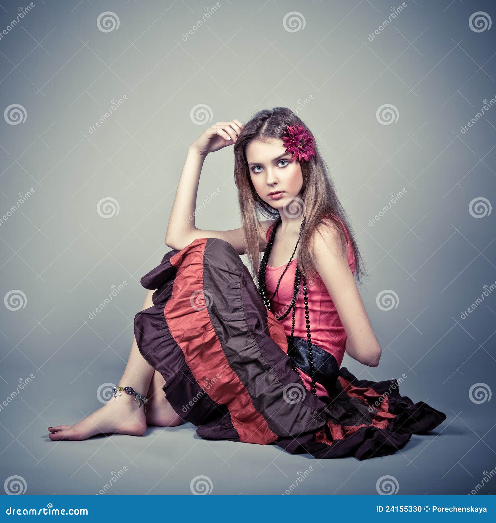 Beautiful Girl Gypsy Stock Photo - Image: 24155330
