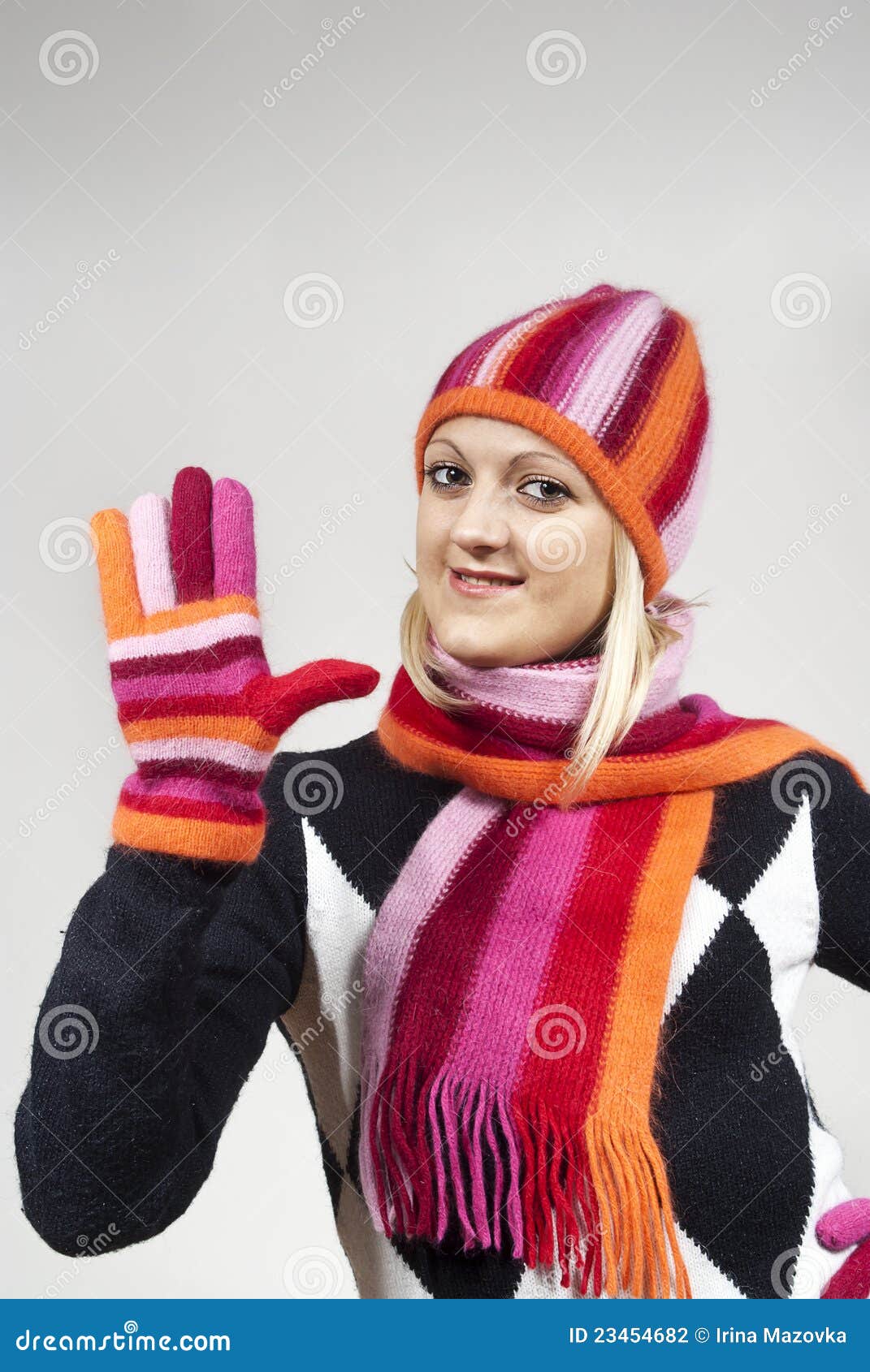 Beautiful Girl in a Hat and Gloves Stock Photo Image of girls