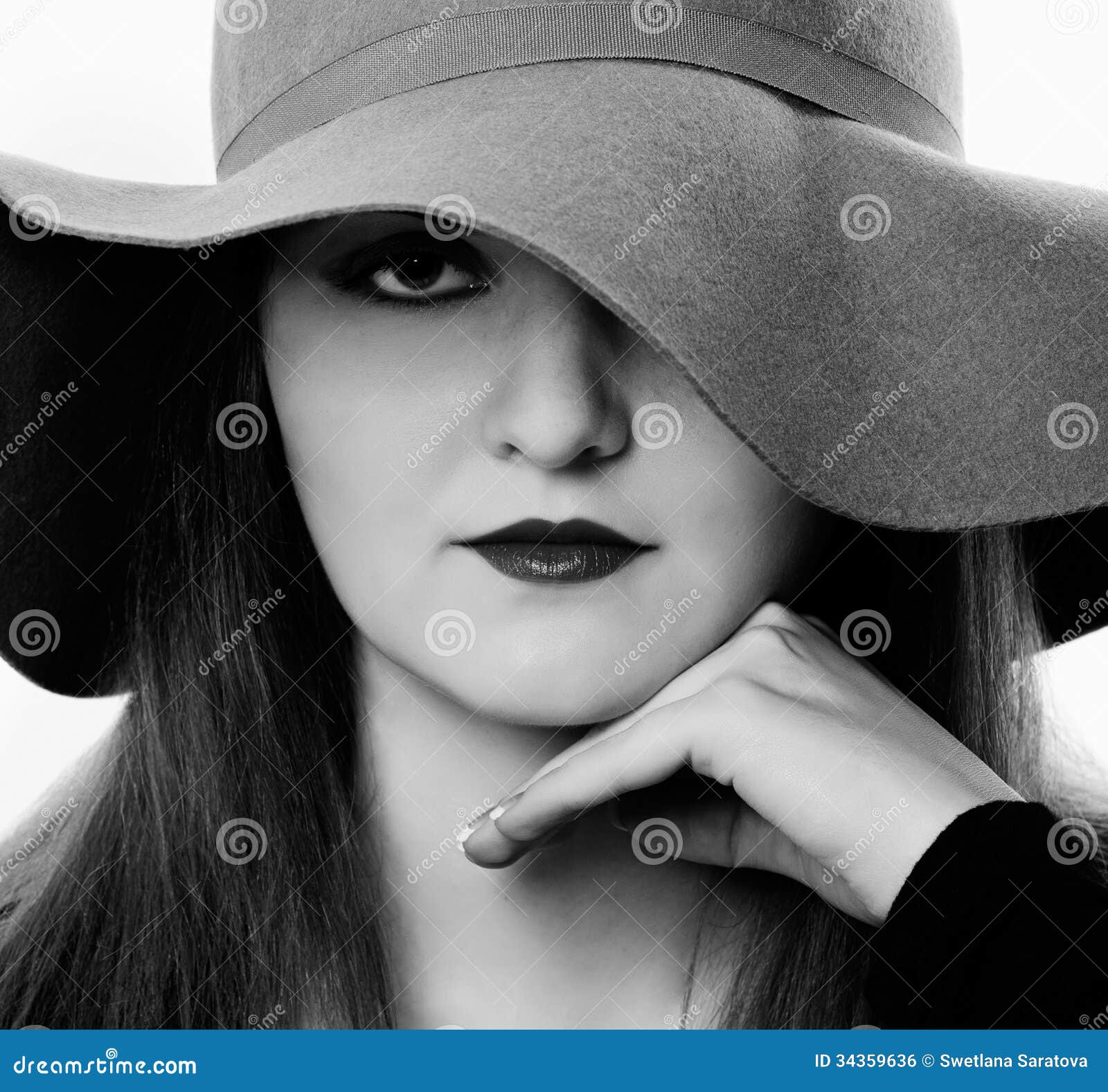 The Beautiful Girl in a Hat Stock Photo Image of female, human 34359636