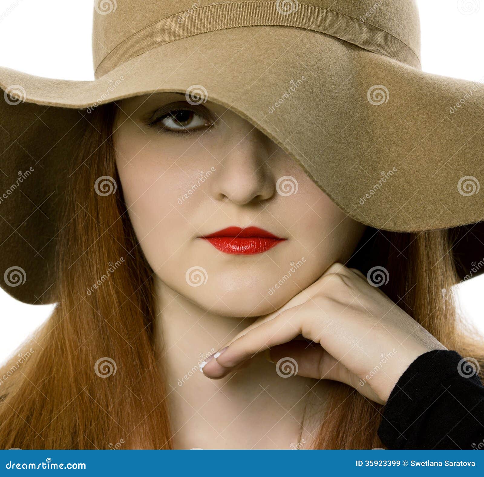 The Beautiful Girl in a Hat Stock Image Image of head, girl 35923399