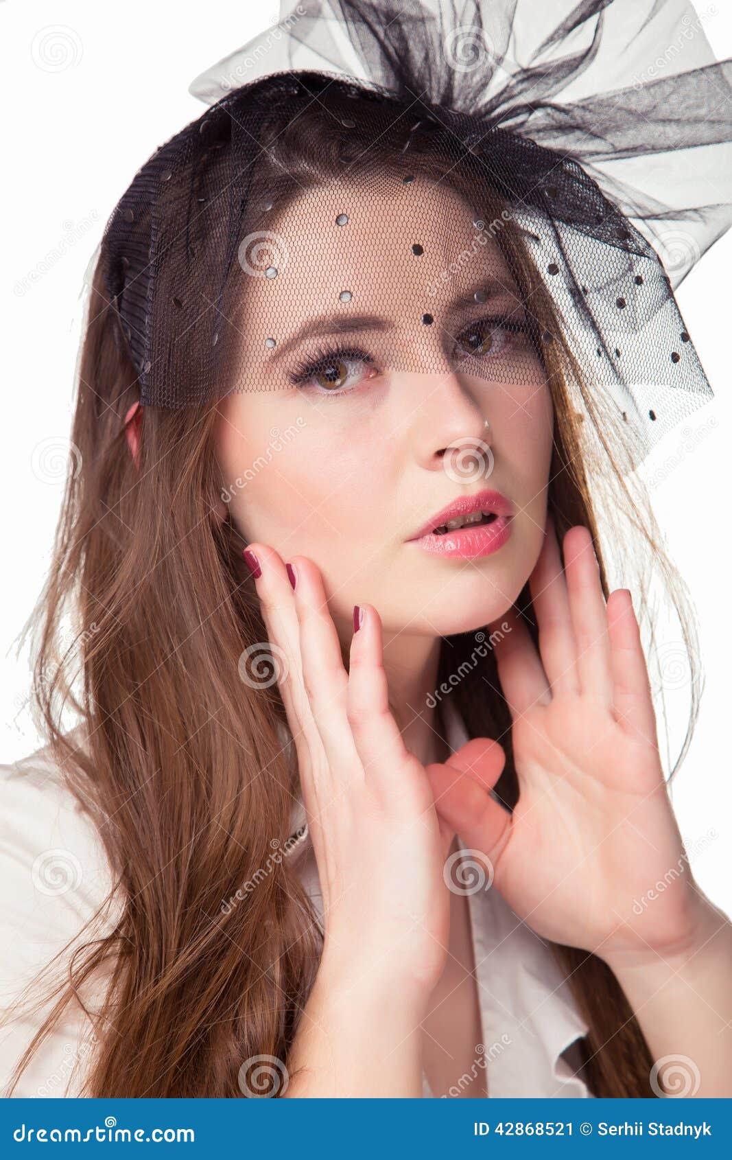 Beautiful girl in a hat stock image. Image of beauty 42868521