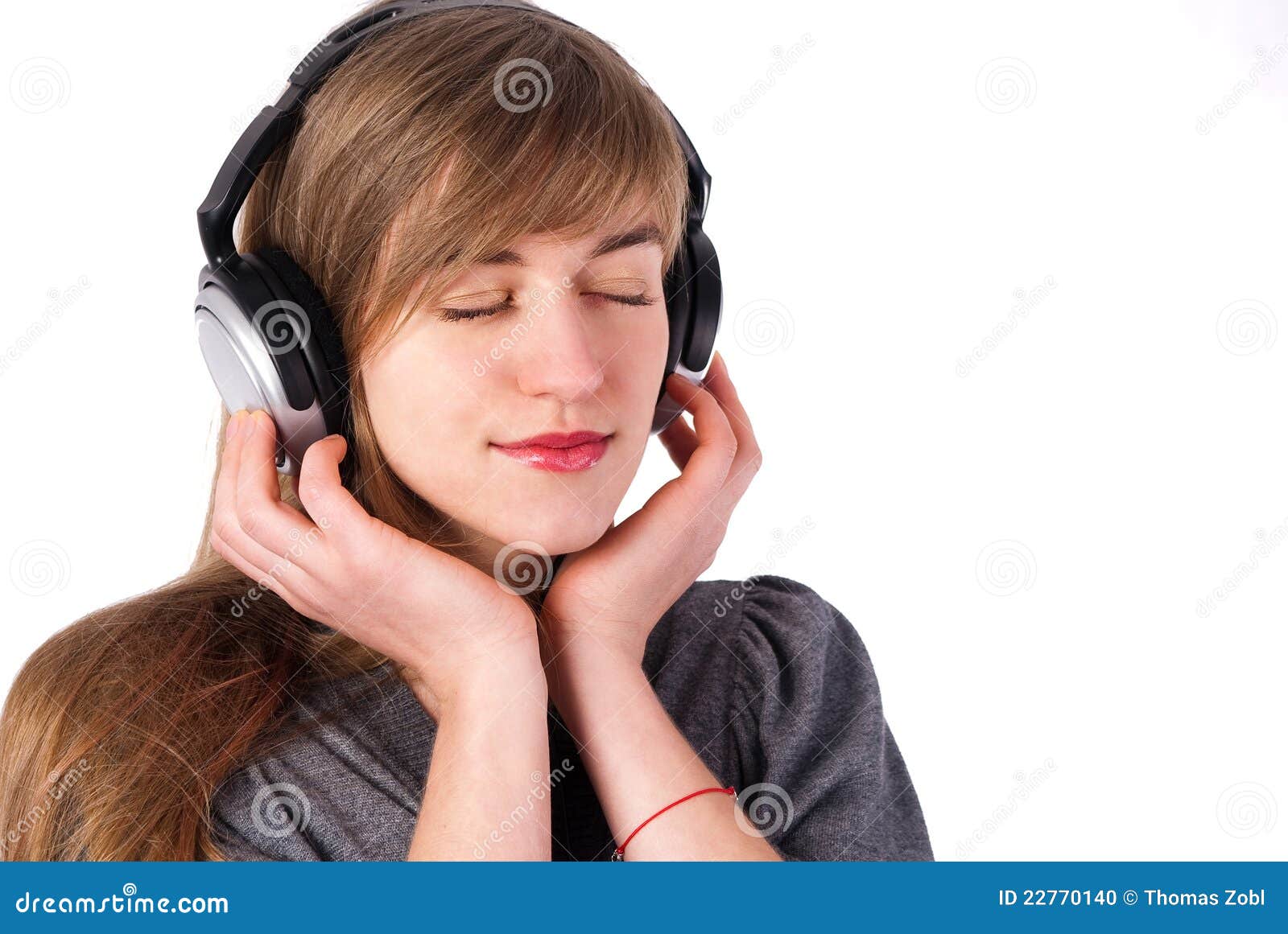 Beautiful Girl with Headphones Stock Photo Image of listen, happy