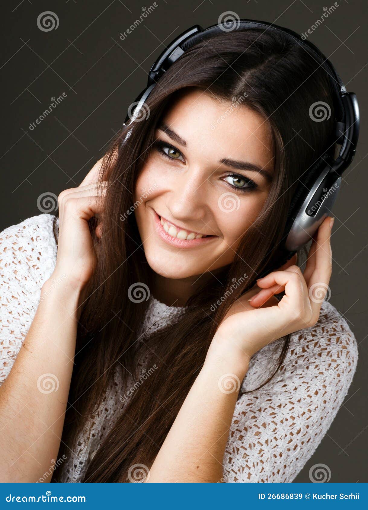 Beautiful Girl in Headphones Stock Image Image of dancing, listen