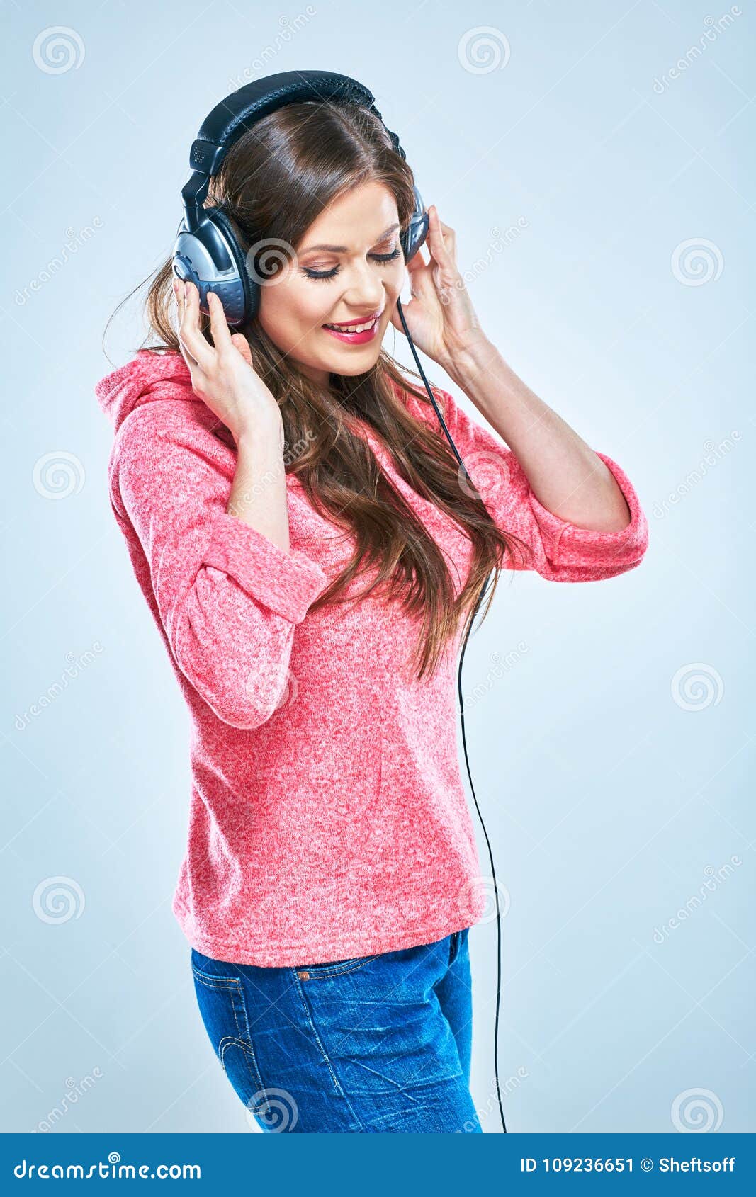 Beautiful Girl Wearing Headphones