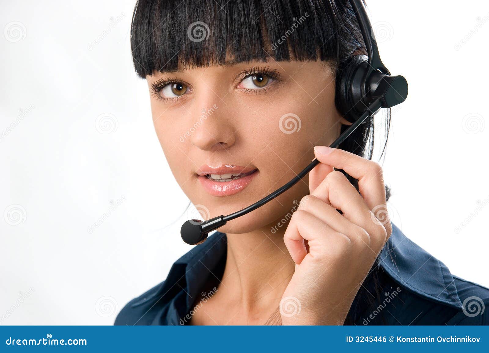 Beautiful Girl with Headset Stock Photo Image of eyes, chick 3245446