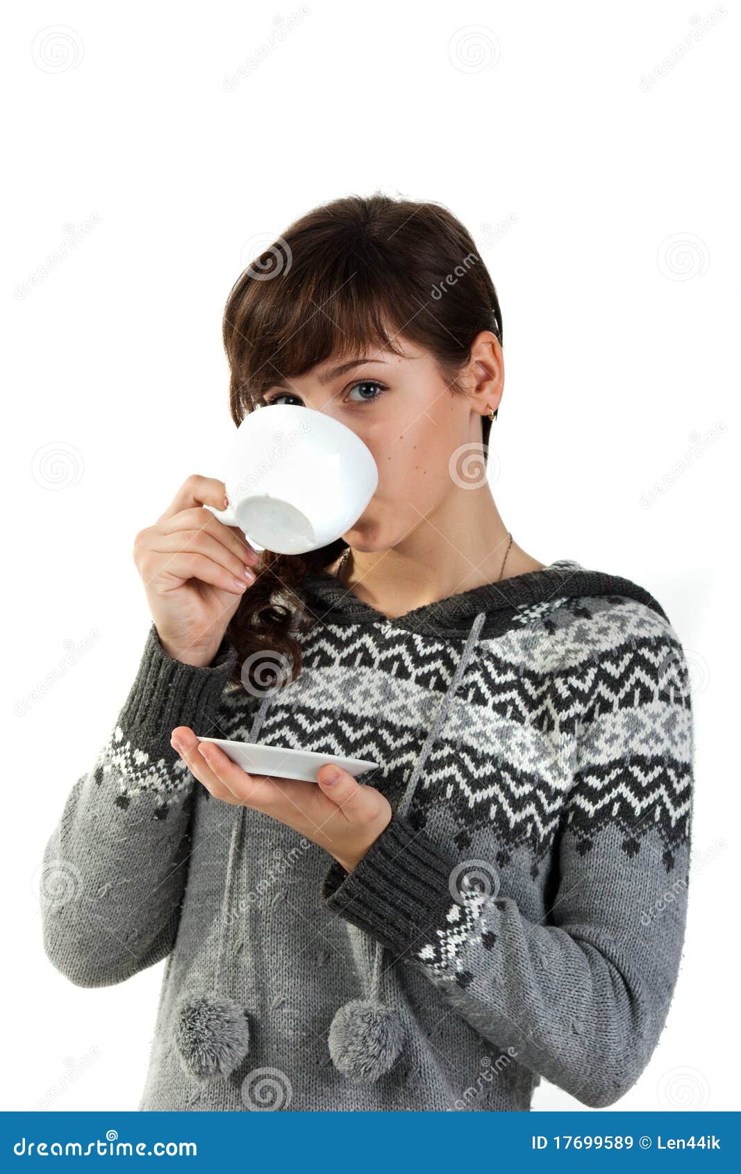 Beautiful Girl Holding A Cup Of Tea Royalty Free Stock Images Image
