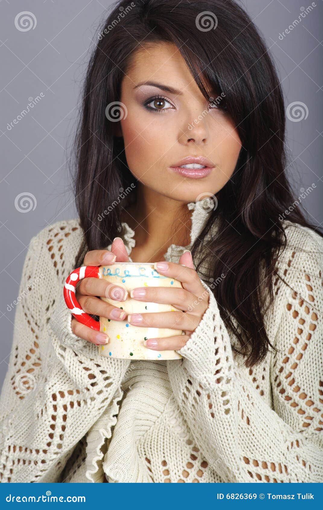 Beautiful Girl Holding Hot Tea Cup Stock Image Image of warm, glass