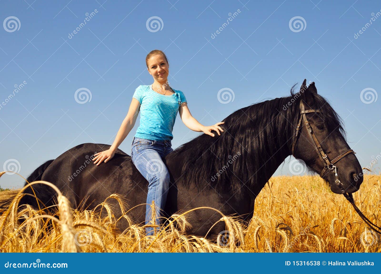 beautiful girl on horseback