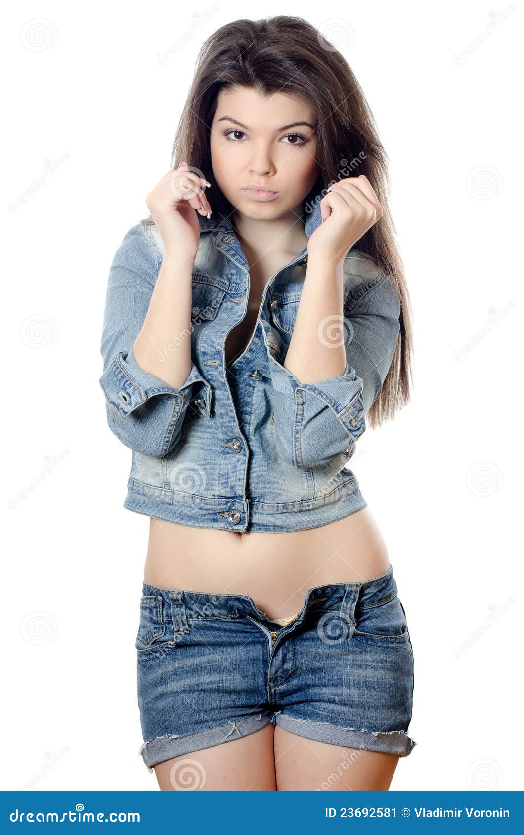 The Beautiful Girl in Jeans Shorts Stock Image - Image of health ...