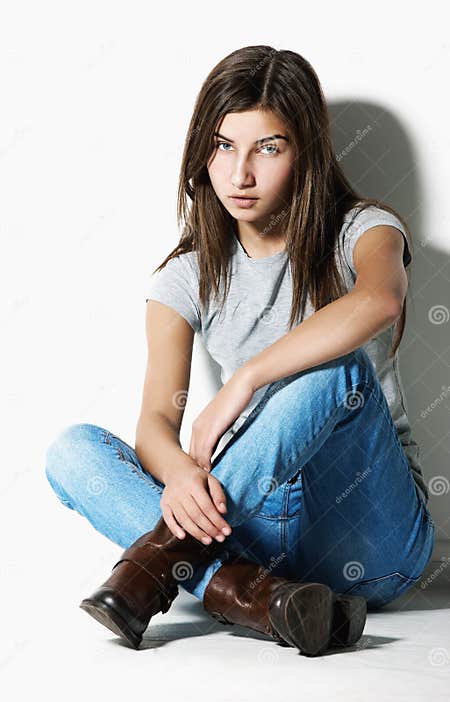 Beautiful Girl In Jeans Stock Image Image Of Jeans 61266357