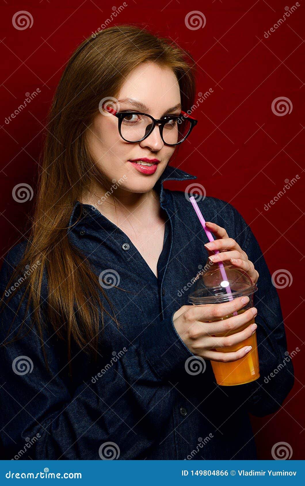 Beautiful Girl in Jeans in the Studio Stock Photo - Image of model ...