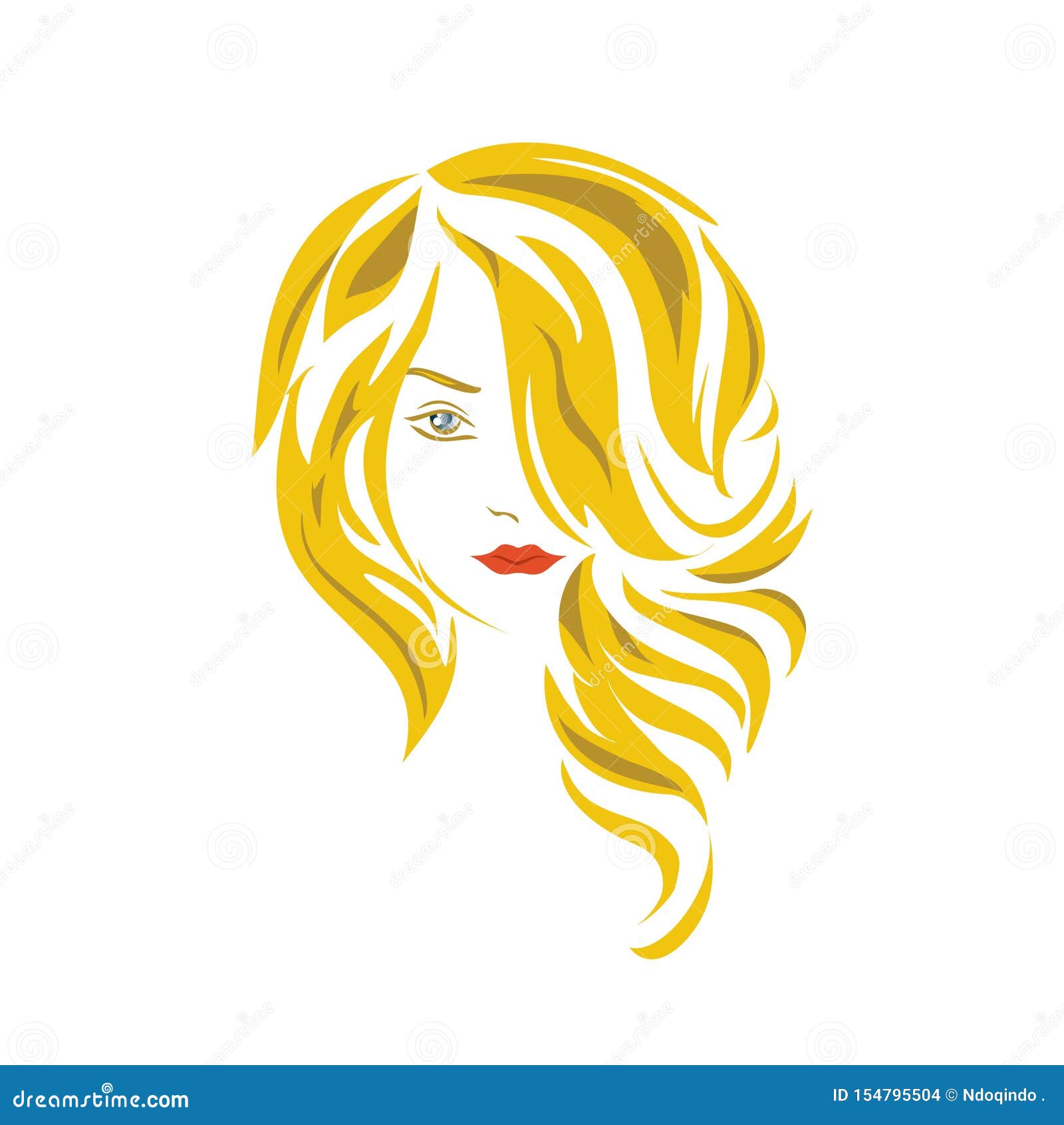 Beautiful Girl with Long Blonde Hair Stock Vector - Illustration of cute,  fashion: 154795504