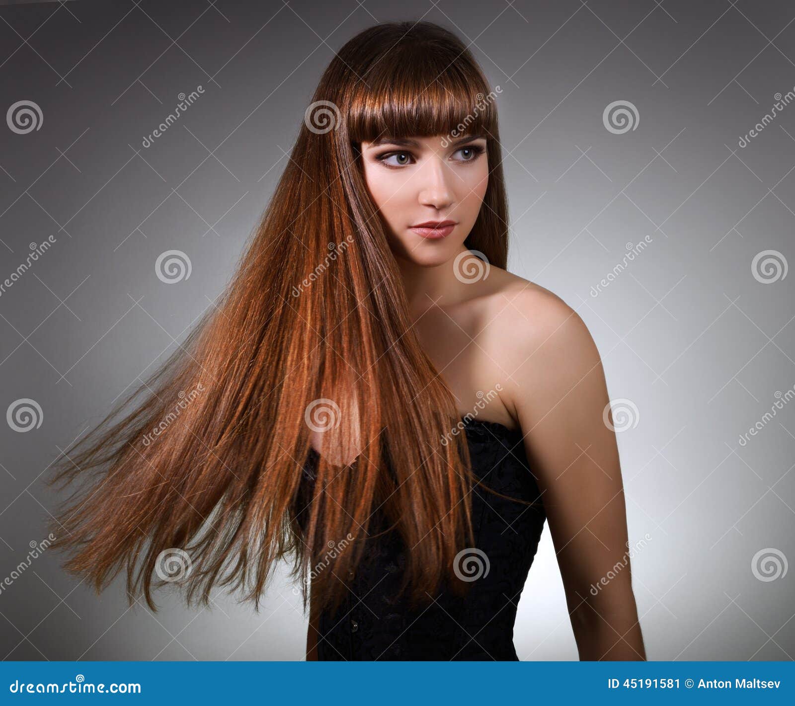 Beautiful Girl with Long Straight Hair Stock Image - Image of hair ...