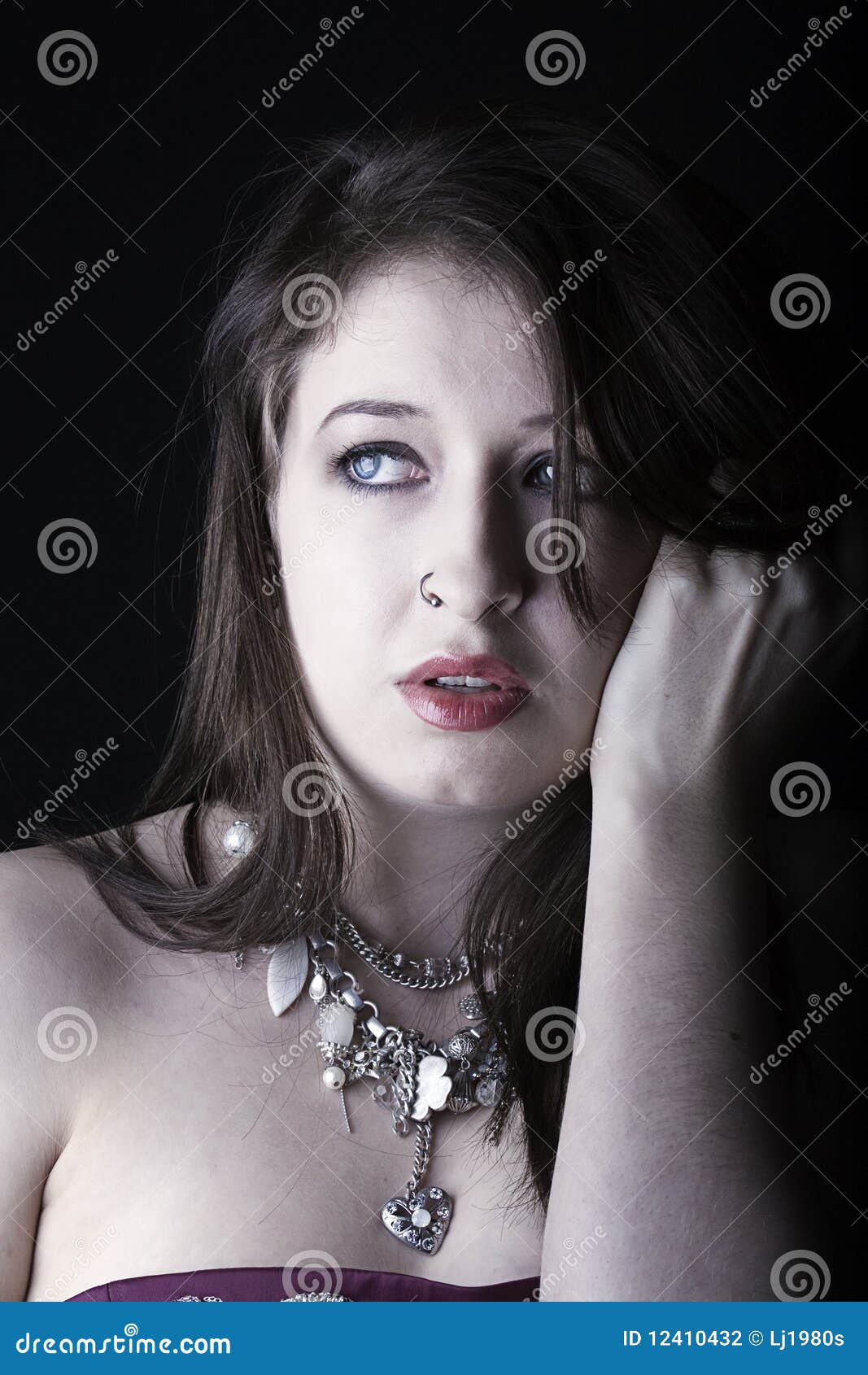 Beautiful Girl Looks Nervous Stock Photo Image of sophisticated, fear