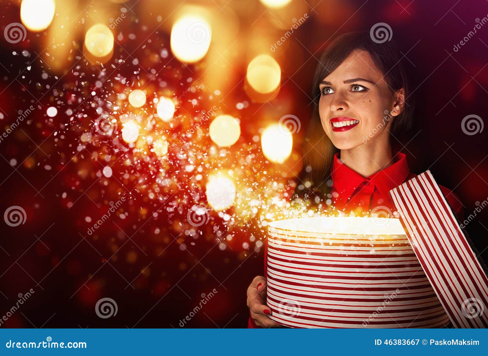 Beautiful Girl with Magic Box Stock Image Image of smile, magical