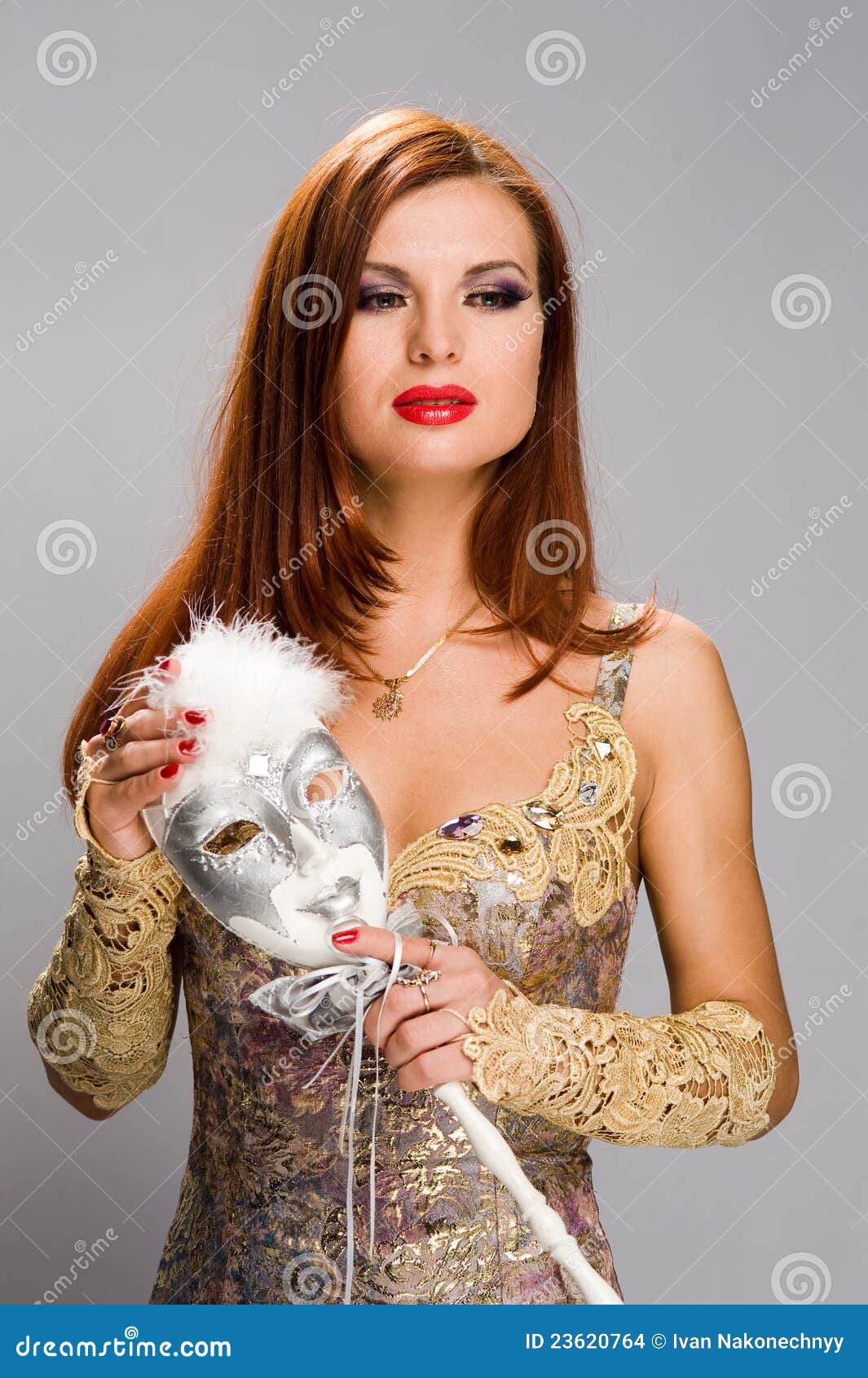 Beautiful girl with a mask stock photo. Image of beauty 23620764