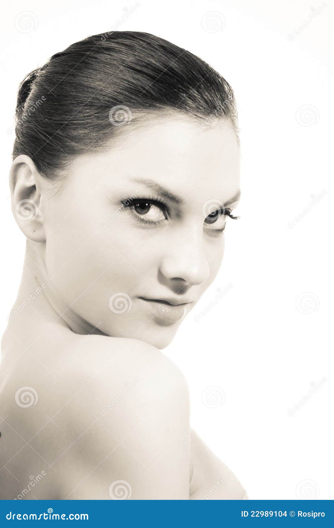 Beautiful Young Woman With Naked Shoulders Spa Stock 
