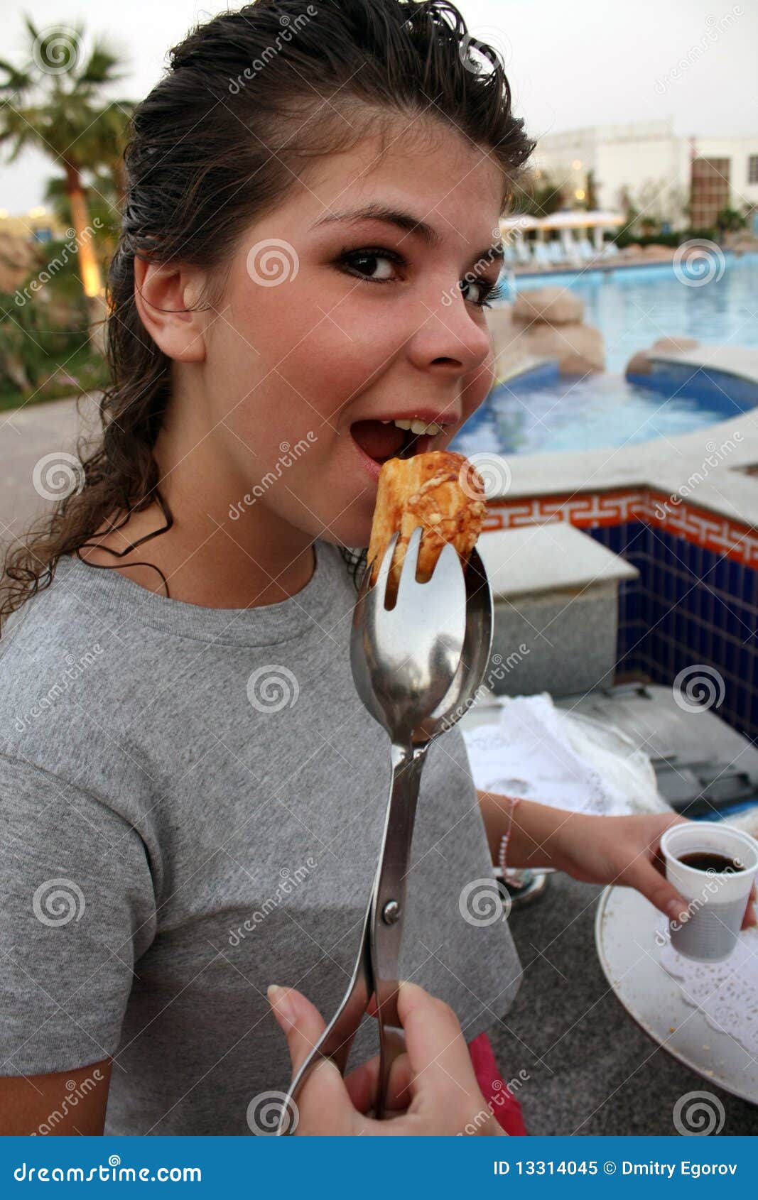 Beautiful girl with pie stock image. Image of gourmet 13314045