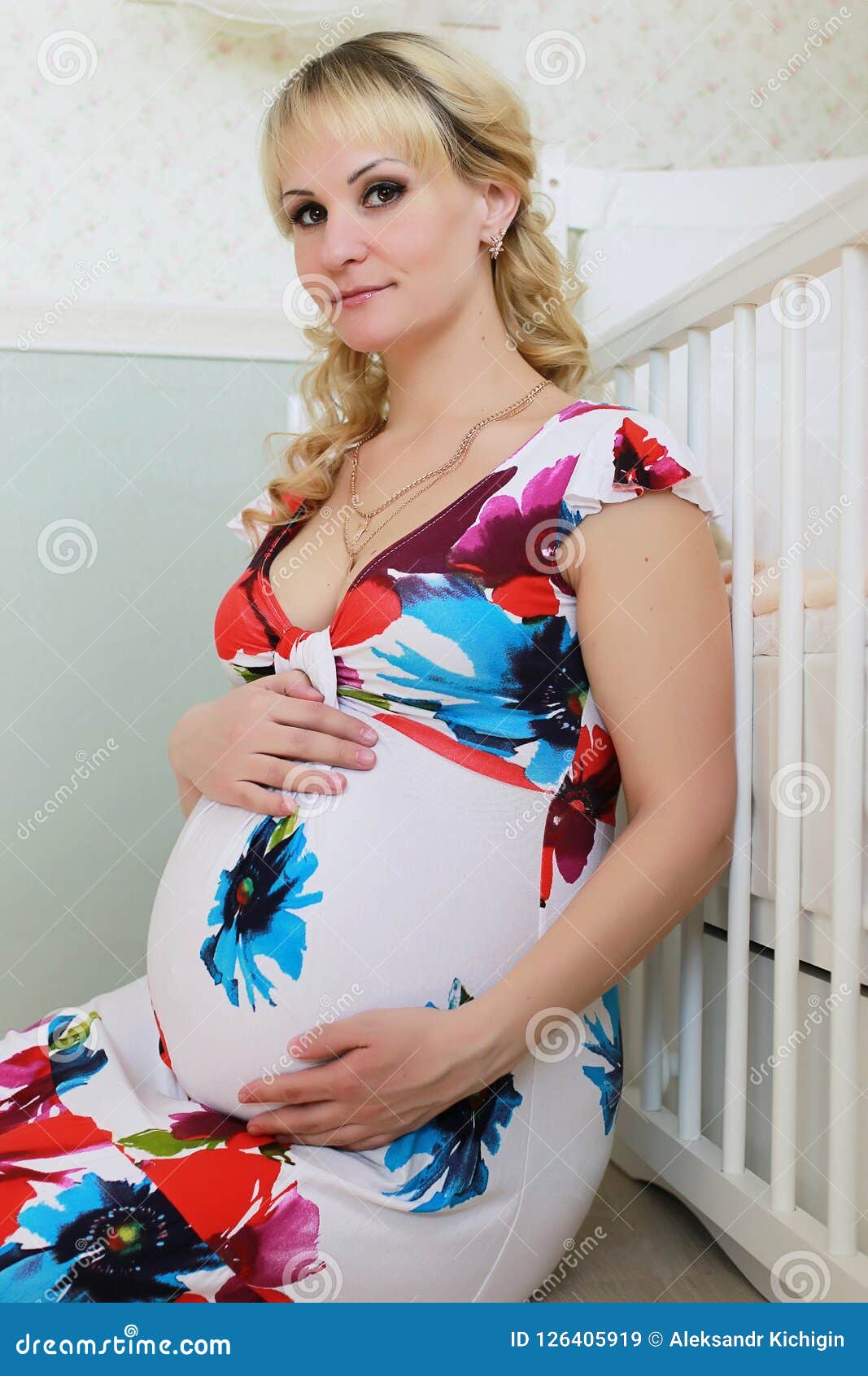 Beautiful Girl Pregnant Blonde Stock Image Image Of Female Bedroom