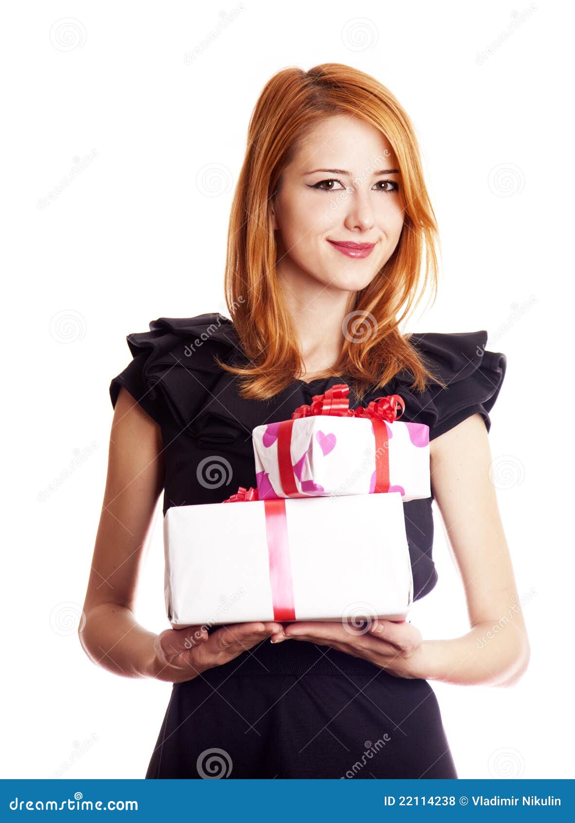 Beautiful Girl With Present Boxes. Stock Photo - Image of ...