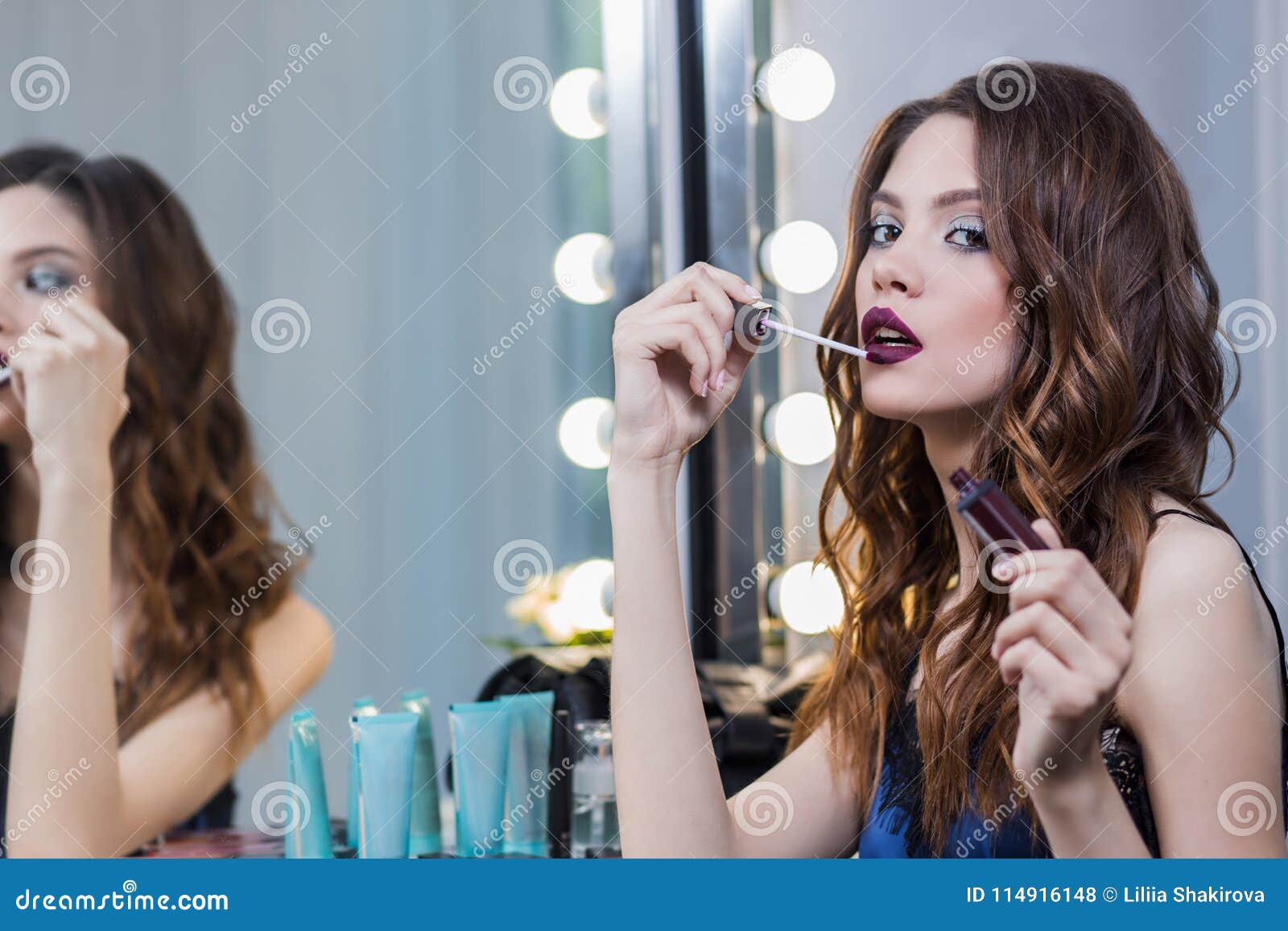 Beautiful Girl With Professional Make Up Brunette