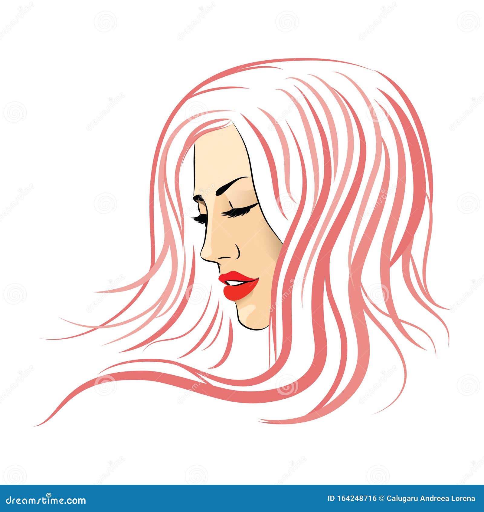 Beautiful Girl Profile Side View Women Stock Vector - Illustration of  female, face: 164248716