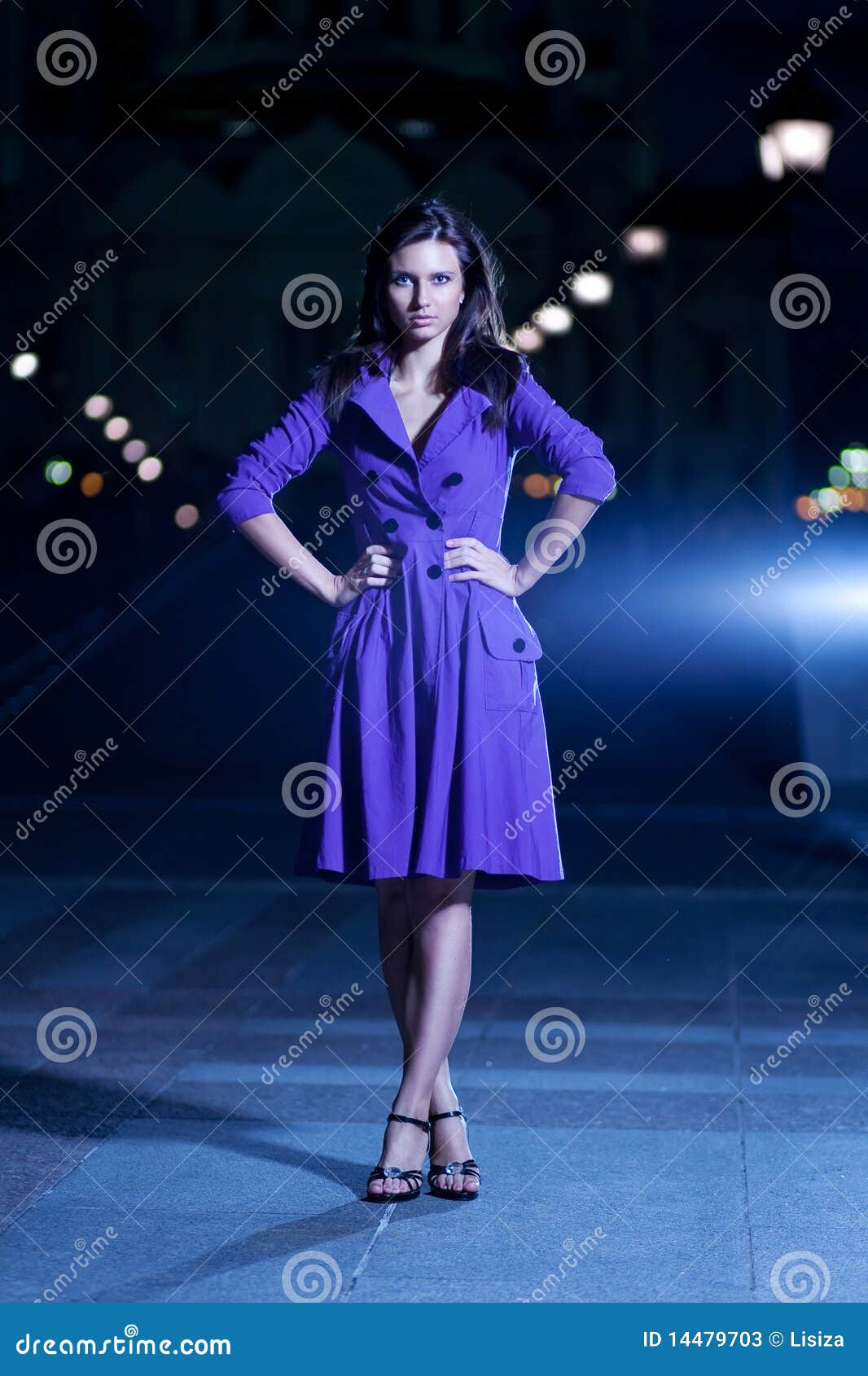 Beautiful Girl in Purple Coat Stock Image Image of beauty,