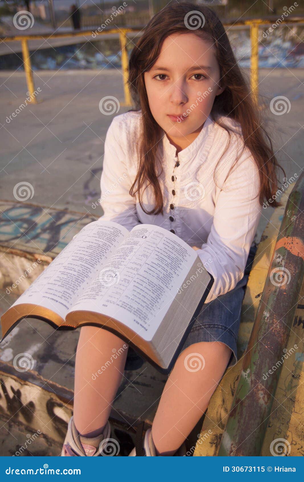 Beautiful Girl Reading Holy Bible Stock Image - Image of inapark ...