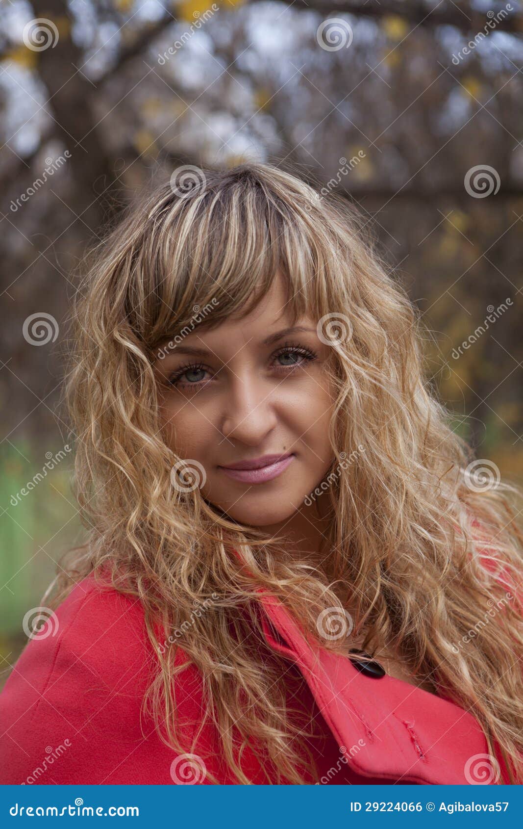 Beautiful Girl in a Red Coat Stock Photo Image of color, young 29224066