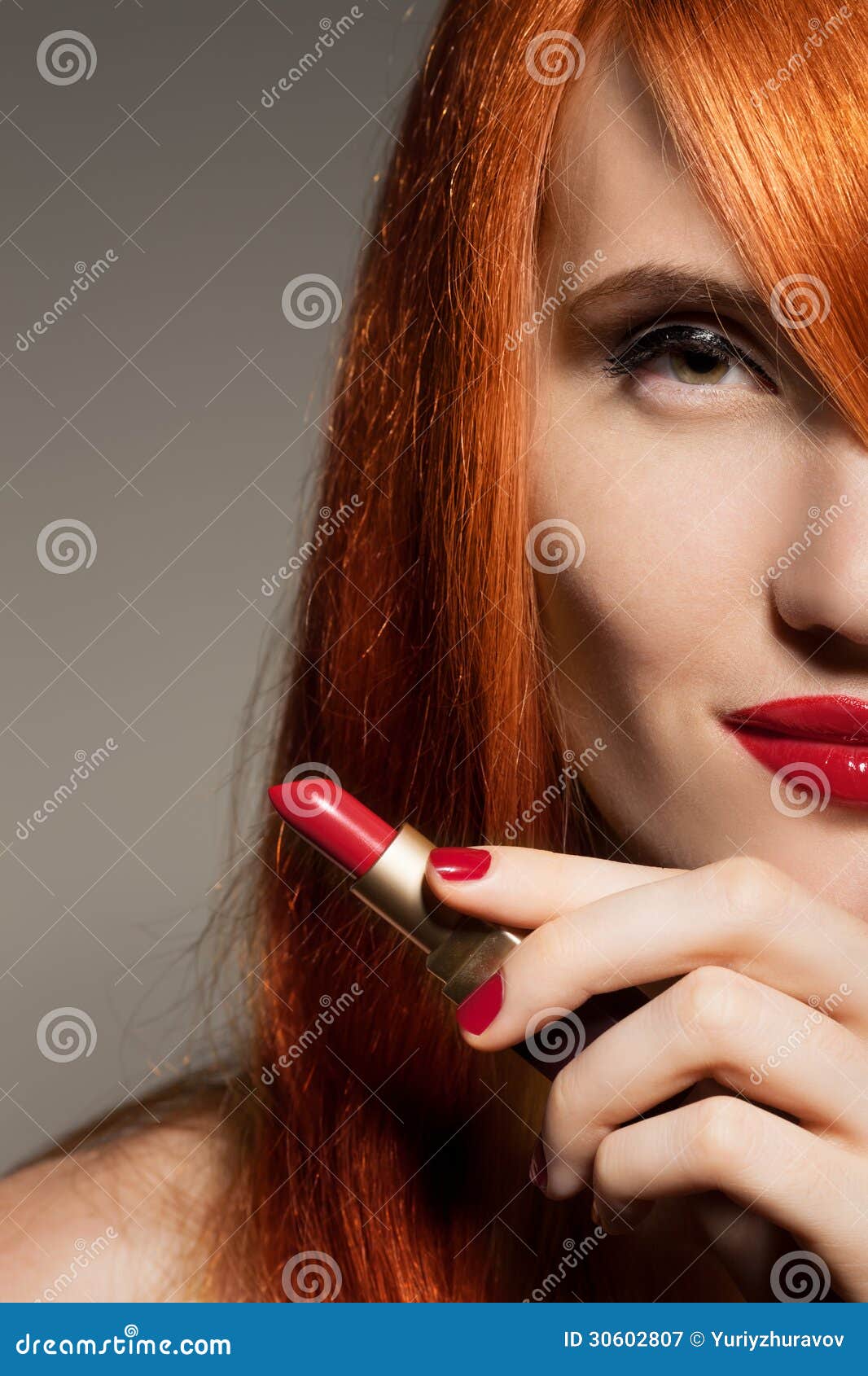 Beautiful Girl. Red Lipstick Stock Image Image of cosmetic, model