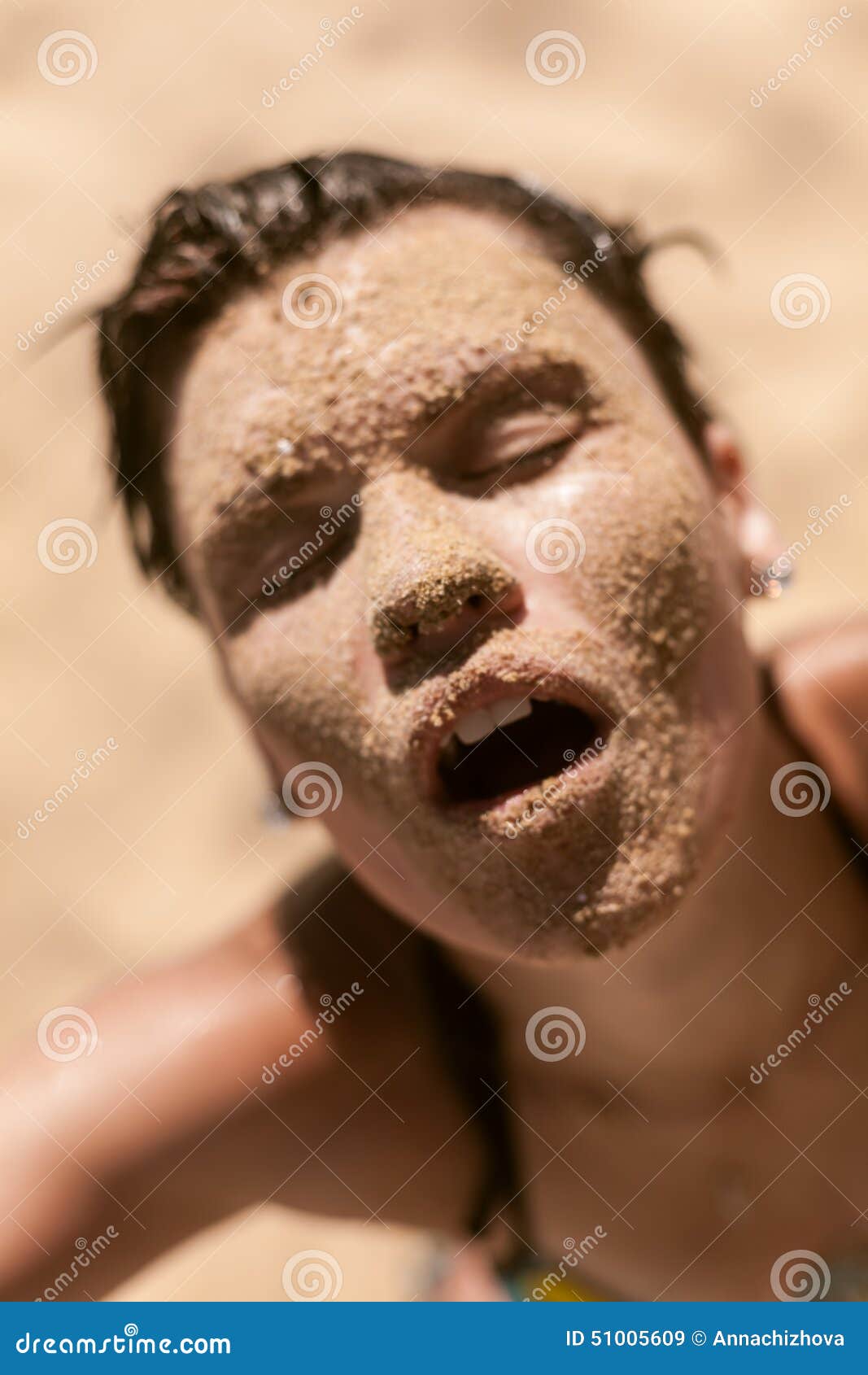 Beautiful Girl with Sand on Face Stock Image Image of female, fresh