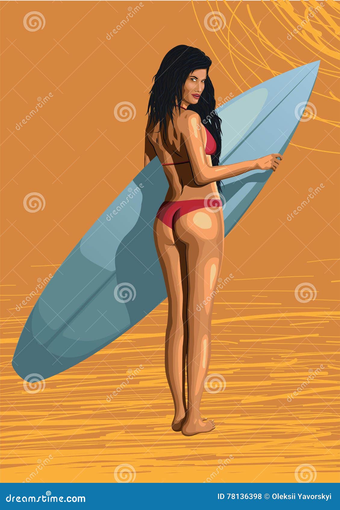 beautiful girl hot woman surfer surfing with surfboard, sex