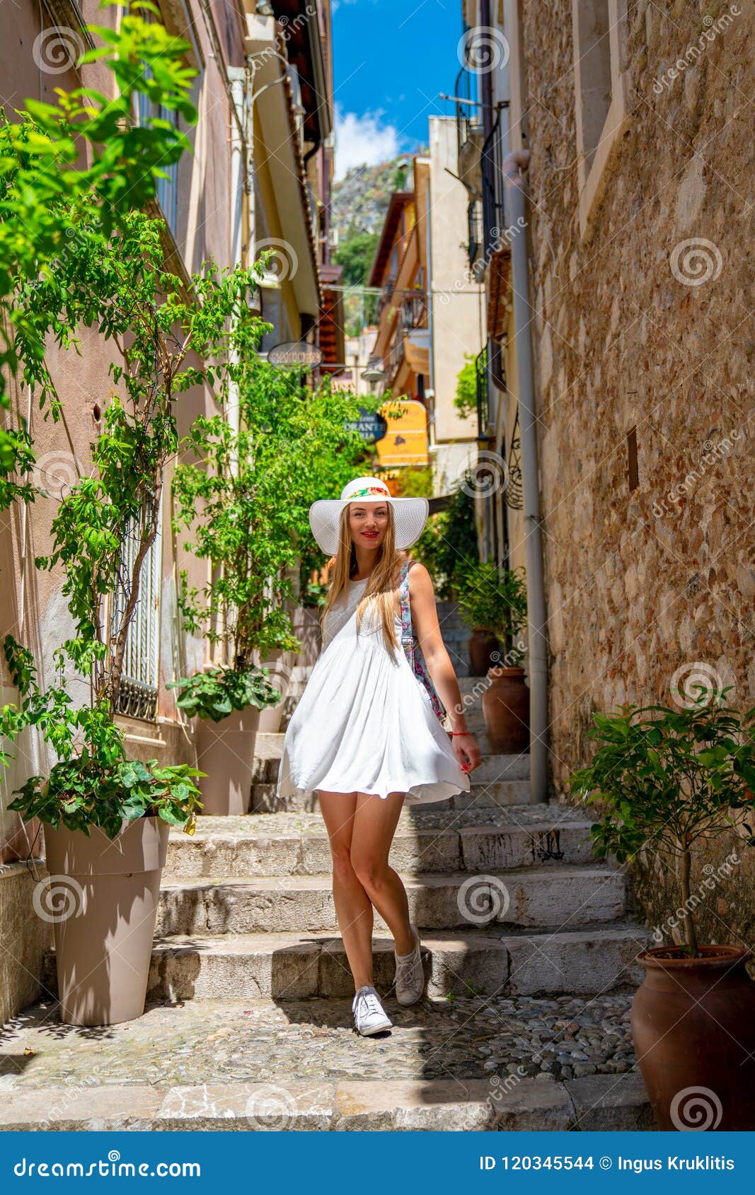 Beautiful Girl in a Shite Dress Editorial Stock Image - Image of beauty ...