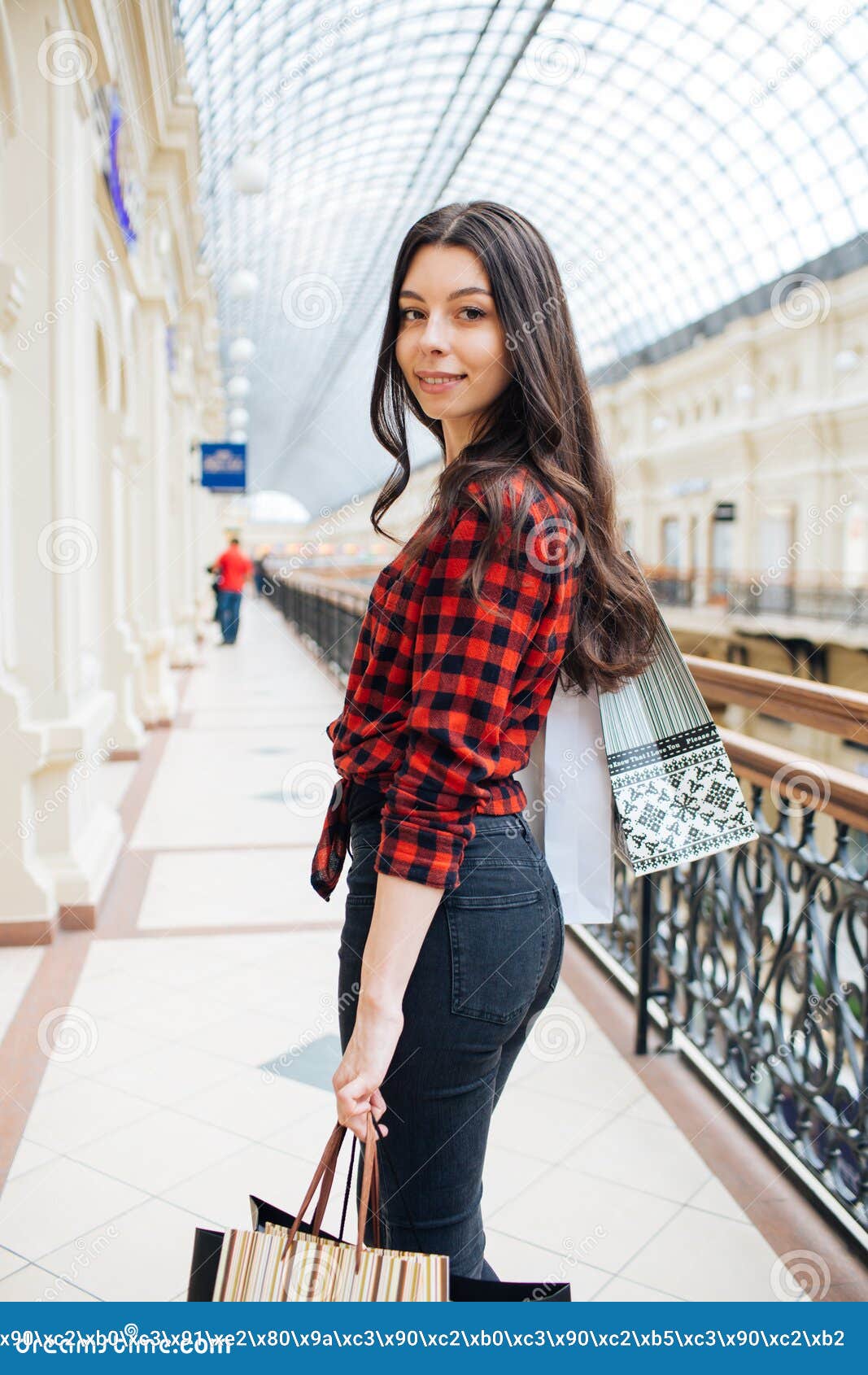 Beautiful girl on shopping in Europe. Very beautiful girl shopping in Europe on vacation