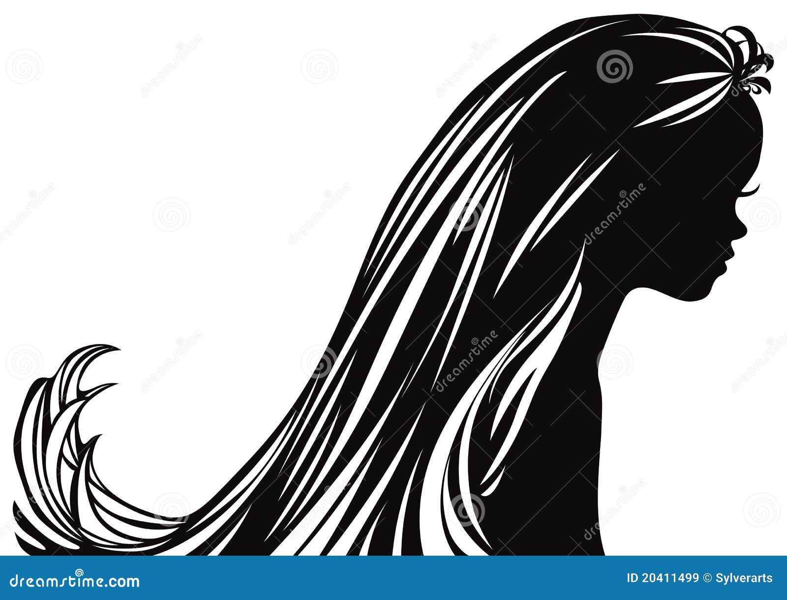 Beautiful Girl Silhouette. Royalty Free Stock Images 