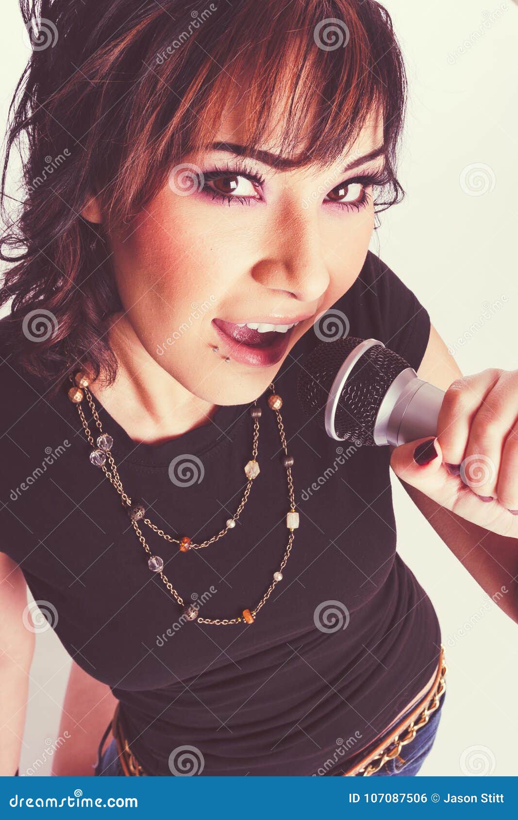 Beautiful Girl Singer stock photo. Image of rock, girl 107087506
