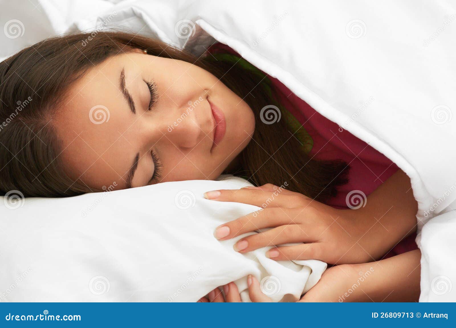 Beautiful Girl Sleeps in the Bedroom Stock Image Image of face