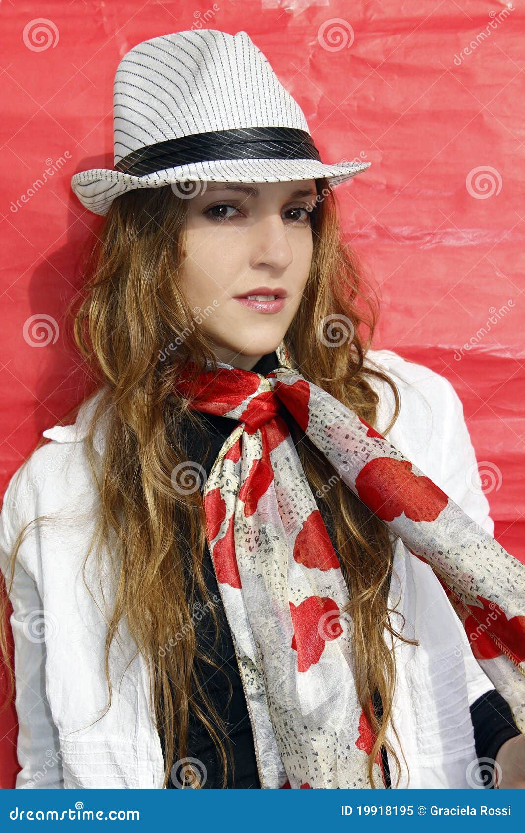 Beautiful Girl Smiling with Hat Stock Image Image of leisure