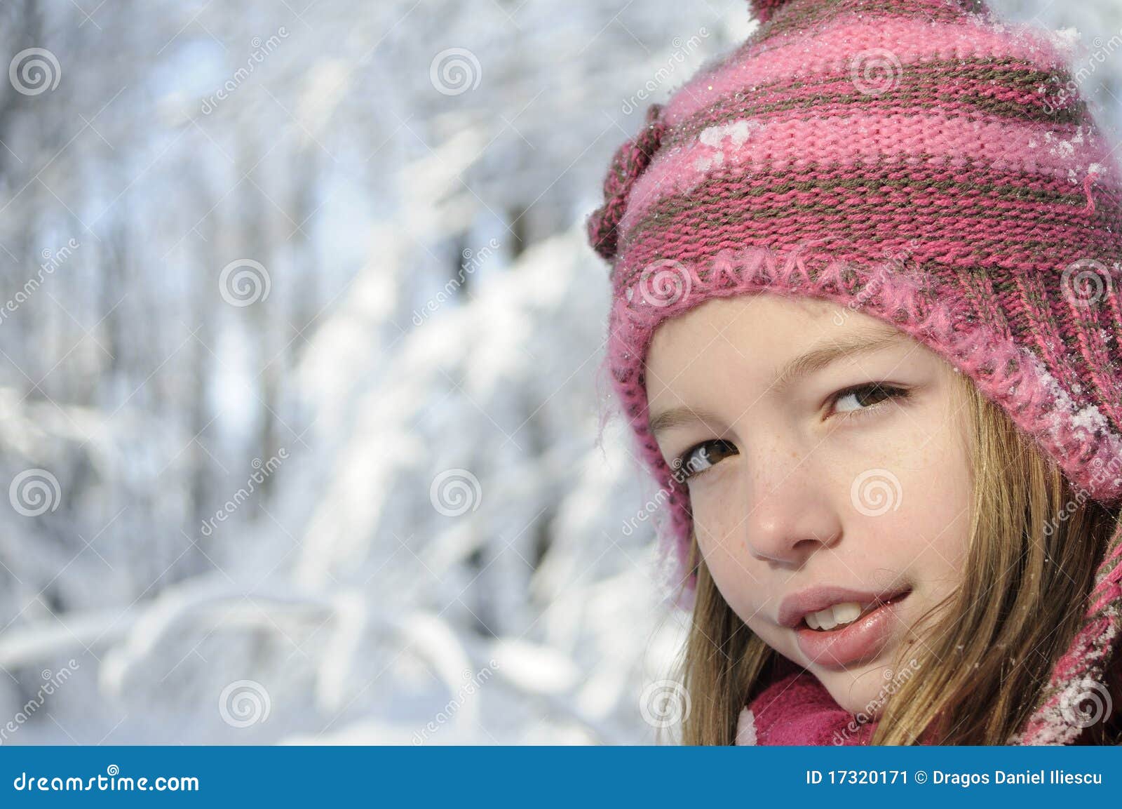 Beautiful Girl Smiling In Winter Stock Image - Image of beautiful ...