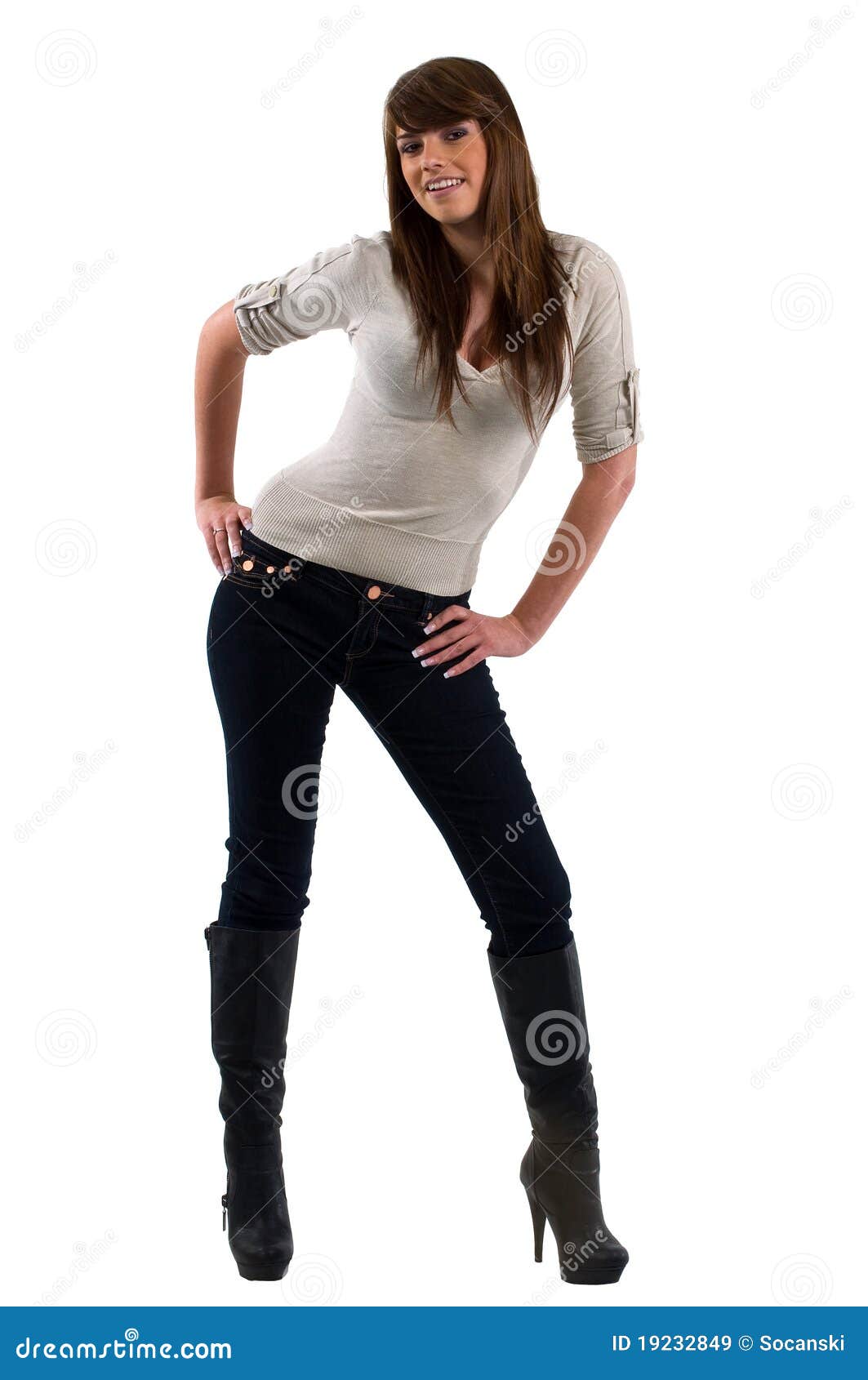 Beautiful girl standing stock image. Image of attractive - 19232849