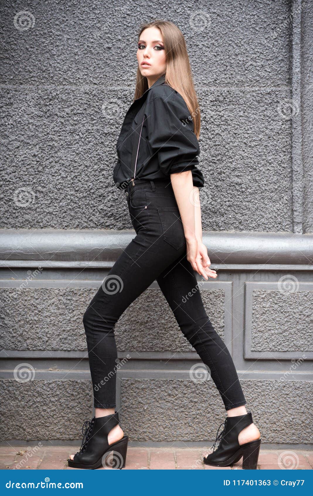 Beautiful Girl on the Street. Stock Image - Image of color, casual ...