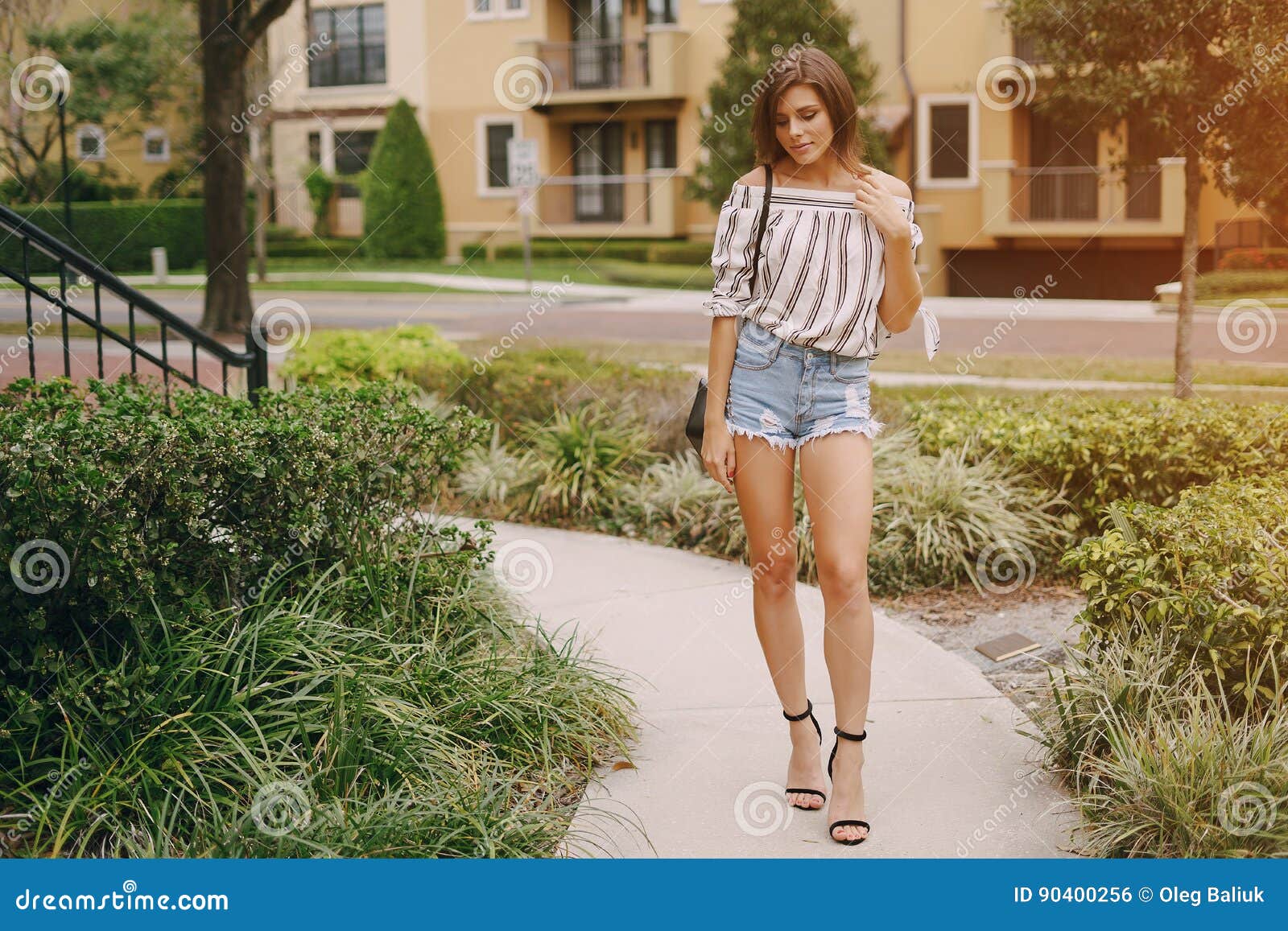 Beautiful Girl on the Street Stock Photo - Image of background, lady:  90400256