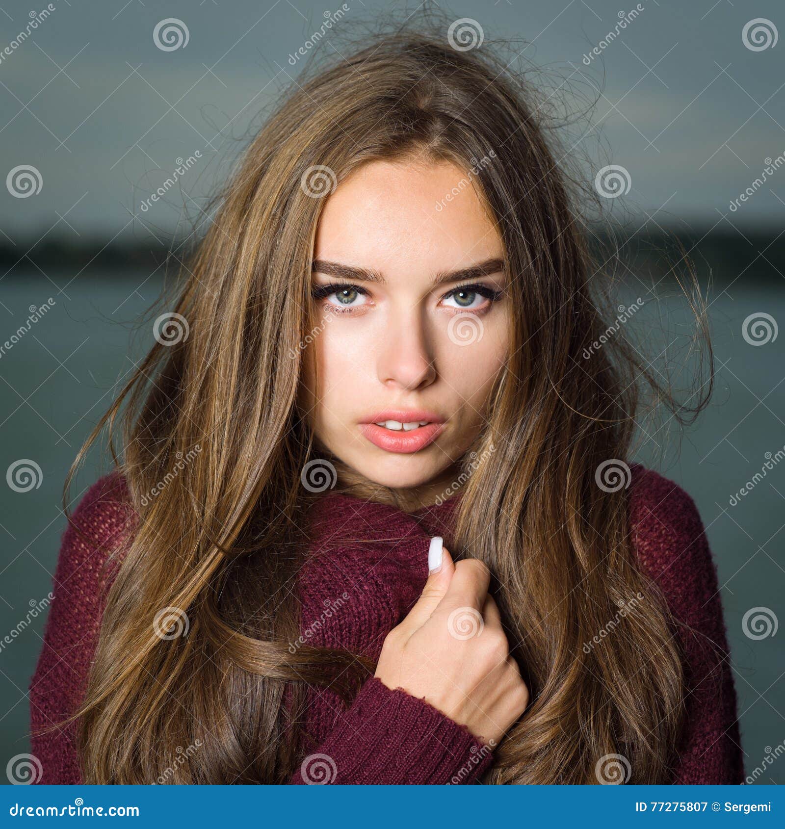 Beautiful Girl in a Sweater Stock Image Image of attractive, sweater