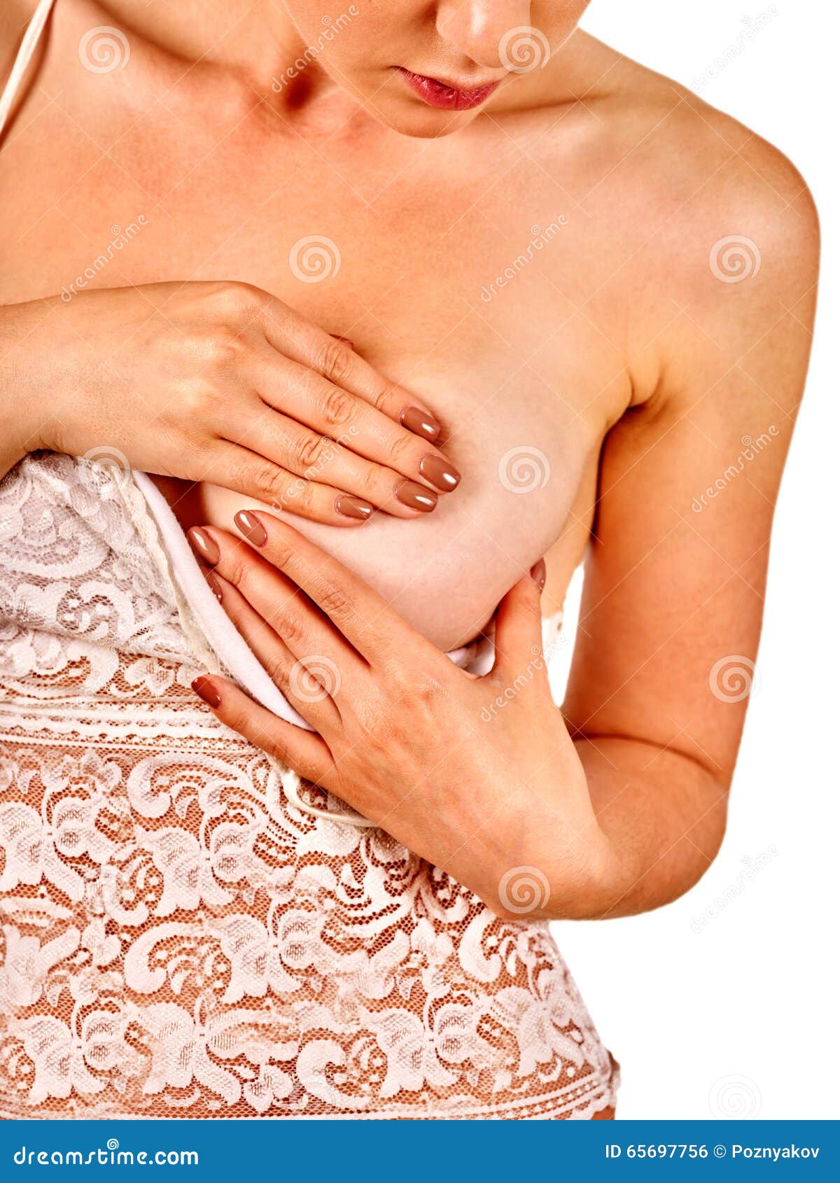 Beautiful Girl Touching Her Breasts