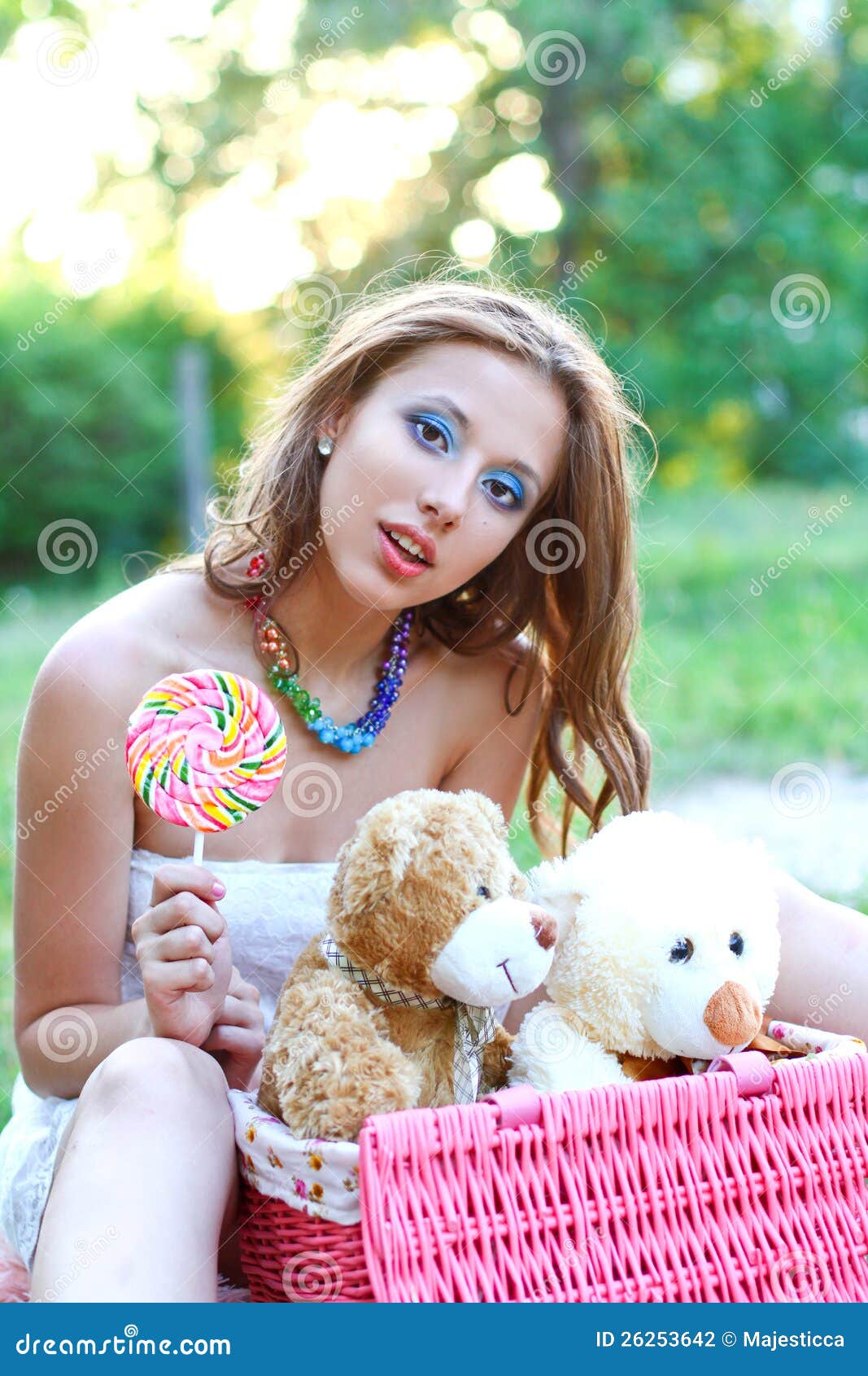 Beautiful girl with toys stock photo. Image of berry 26253642